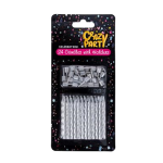 Silver Birthday Candles, 24 Piece - with holders 
